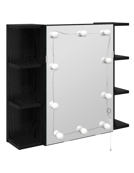 Mobiletto per specchio Rovere Nero 70 x 16,5 x 60 cm
