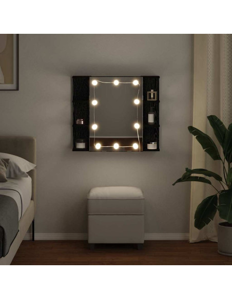 Mobiletto per specchio Rovere Nero 70 x 16,5 x 60 cm