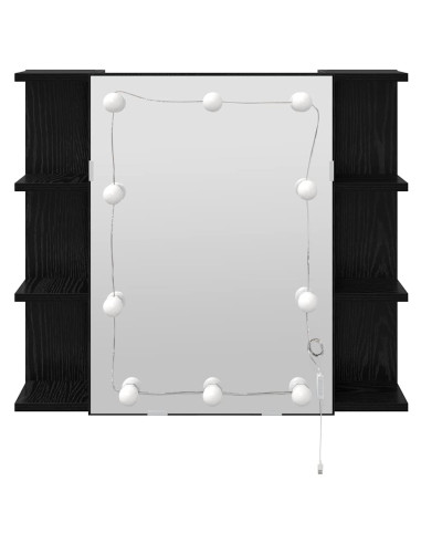 Mobiletto per specchio Rovere Nero 70 x 16,5 x 60 cm