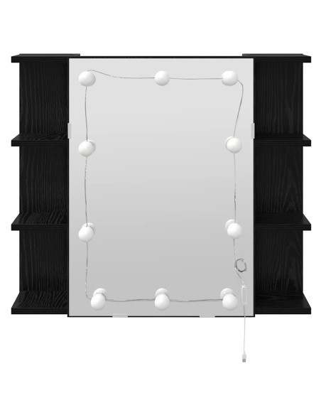 Mobiletto per specchio Rovere Nero 70 x 16,5 x 60 cm