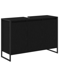 Mobile da Bagno Rovere Nero 90 x 30 x 60 cm Legno multistrato 2