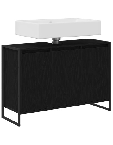 Mobile da Bagno Rovere Nero 90 x 30 x 60 cm Legno multistrato