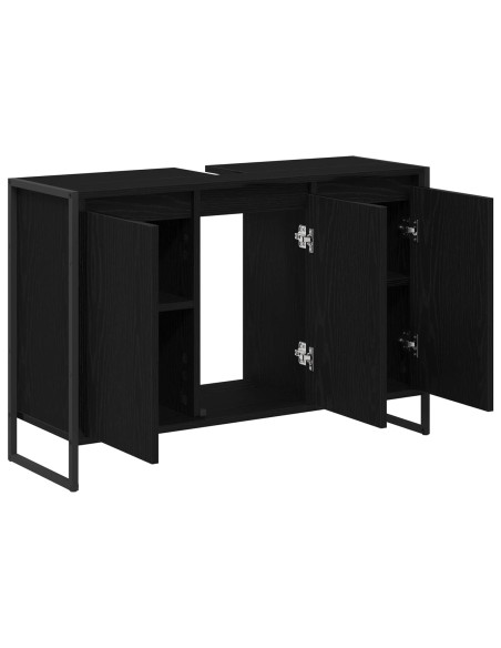 Mobile da Bagno Rovere Nero 90 x 30 x 60 cm Legno multistrato
