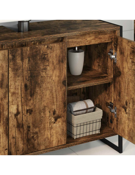 Mobile da Bagno con porta Quercia Fumosa 90 x 30 x 60 cm