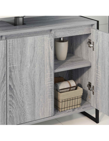 Mobile da Bagno Grigio Sonoma 90 x 30 x 60 cm Legno multistrato