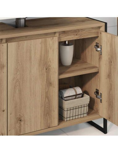 Mobile da Bagno con porta Rovere Artigianale 90 x 30 x 60 cm