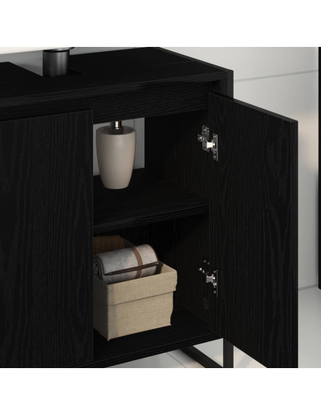Mobile da Bagno Rovere Nero 60 x 30 x 60 cm Legno multistrato
