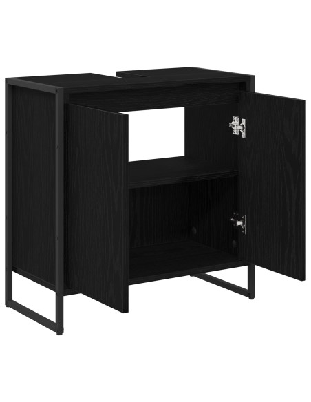 Mobile da Bagno Rovere Nero 60 x 30 x 60 cm Legno multistrato