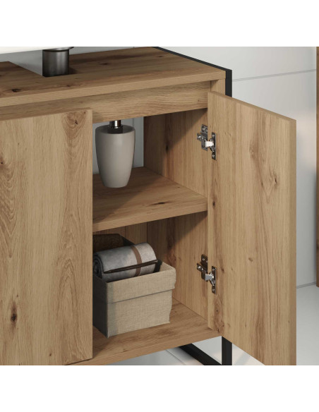 Mobile da Bagno con porta Rovere Artigianale 60 x 30 x 60 cm