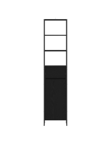 Mobile da Bagno Rovere Nero 40 x 30 x 180 cm Legno multistrato