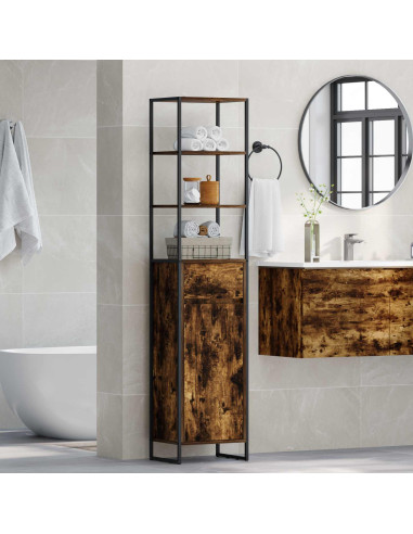 Mobile da Bagno con cassetto Quercia Fumosa 40 x 30 x 180 cm