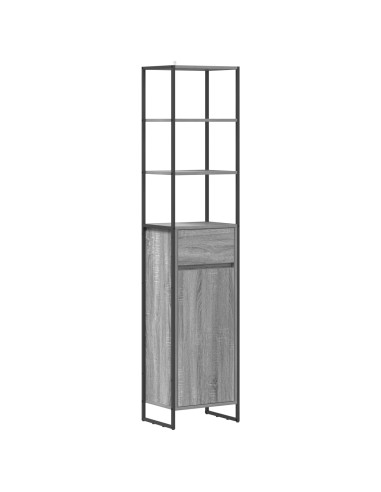 Mobile da Bagno con cassetto Grigio Sonoma 40 x 30 x 180 cm