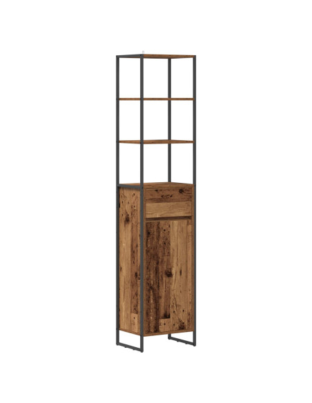 Mobile da Bagno con cassetto Legno vecchio 40 x 30 x 180 cm
