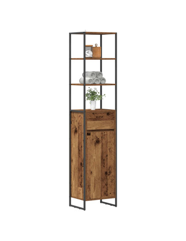 Mobile da Bagno con cassetto Legno vecchio 40 x 30 x 180 cm