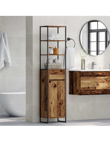 Mobile da Bagno con cassetto Legno vecchio 40 x 30 x 180 cm