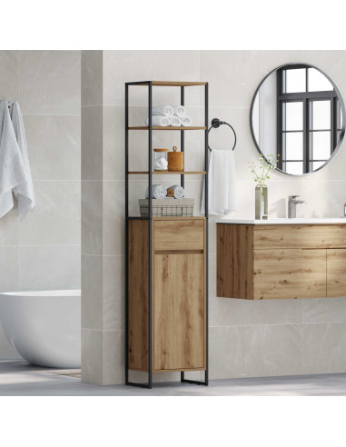 Mobile da Bagno con porta Rovere Artigianale 40 x 30 x 180 cm