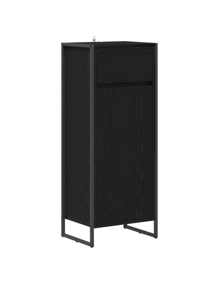 Mobile da Bagno Rovere Nero 40 x 30 x 100 cm Legno multistrato