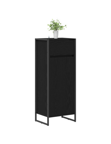 Mobile da Bagno Rovere Nero 40 x 30 x 100 cm Legno multistrato