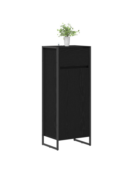 Mobile da Bagno Rovere Nero 40 x 30 x 100 cm Legno multistrato