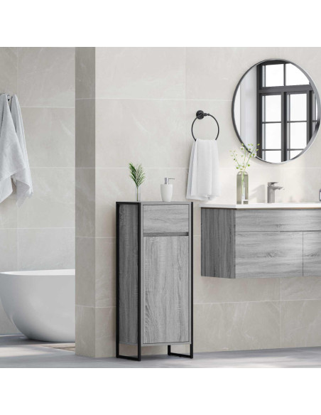 Mobile da Bagno con cassetto Grigio Sonoma 40 x 30 x 100 cm