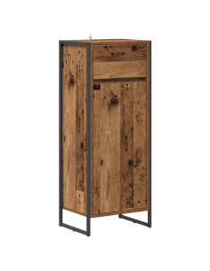 Mobile da Bagno con cassetto Legno vecchio 40 x 30 x 100 cm 2