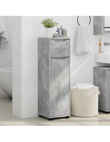 Mobile da Bagno con cassetto Grigio cemento 30,5 x 30 x 101 cm