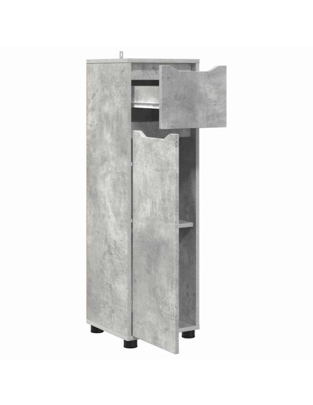 Mobile da Bagno con cassetto Grigio cemento 30,5 x 30 x 101 cm