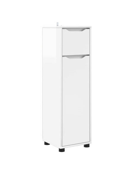 Mobile da Bagno con cassetto Bianco Lucido 30,5 x 30 x 101 cm