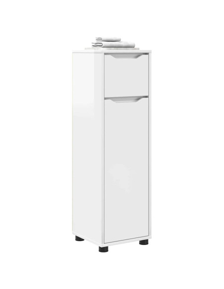 Mobile da Bagno con cassetto Bianco Lucido 30,5 x 30 x 101 cm