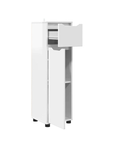 Mobile da Bagno con cassetto Bianco Lucido 30,5 x 30 x 101 cm
