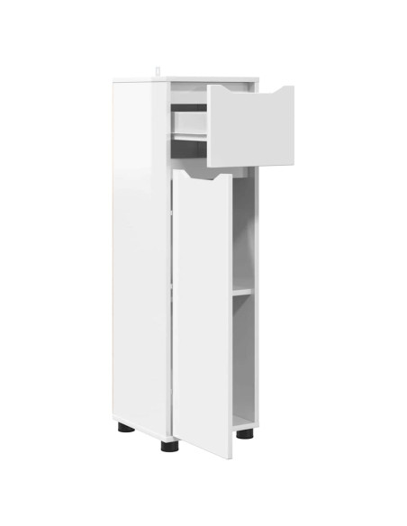 Mobile da Bagno con cassetto Bianco Lucido 30,5 x 30 x 101 cm