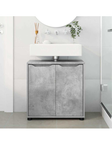 Mobile per lavabo da bagno Grigio cemento 60 x 30 x 60 cm