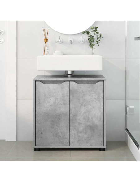 Mobile per lavabo da bagno Grigio cemento 60 x 30 x 60 cm