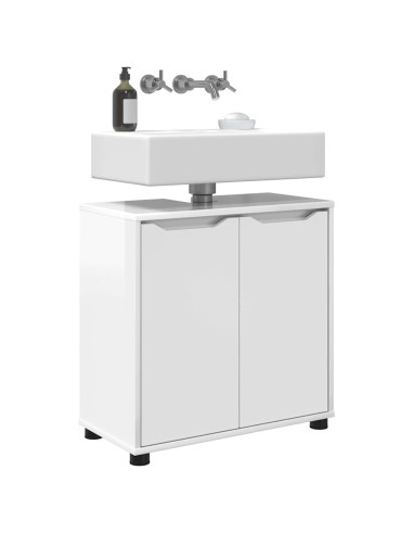 Mobile per lavabo da bagno Bianco Lucido 60 x 30 x 60 cm