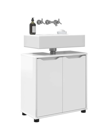 Mobile per lavabo da bagno Bianco Lucido 60 x 30 x 60 cm