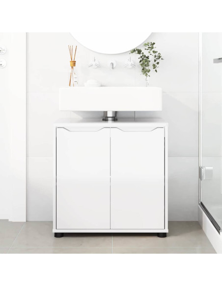 Mobile per lavabo da bagno Bianco Lucido 60 x 30 x 60 cm