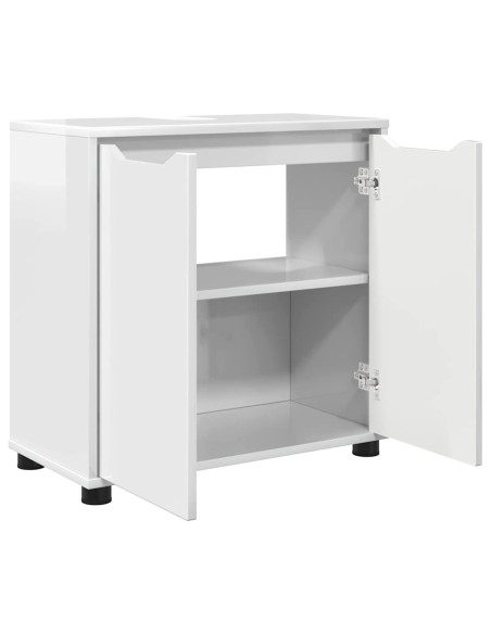 Mobile per lavabo da bagno Bianco Lucido 60 x 30 x 60 cm