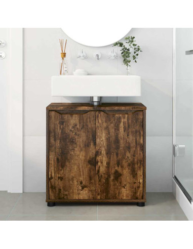 Mobile per lavabo da bagno Rovere fumé 60 x 30 x 60 cm