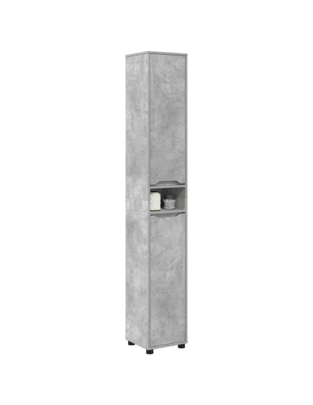 Mobile da Bagno con porta Grigio cemento 30,5 x 30 x 195 cm