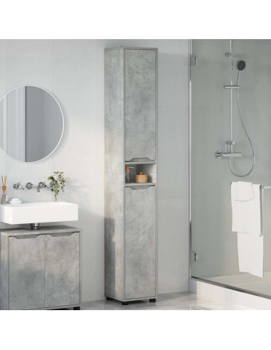 Mobile da Bagno con porta Grigio cemento 30,5 x 30 x 195 cm