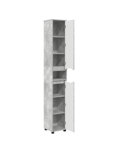 Mobile da Bagno con porta Grigio cemento 30,5 x 30 x 195 cm
