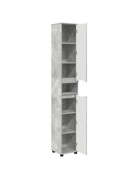 Mobile da Bagno con porta Grigio cemento 30,5 x 30 x 195 cm