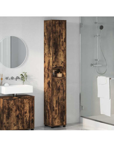 Mobile da Bagno con lo scaffale Rovere fumé 30,5 x 30 x 195 cm