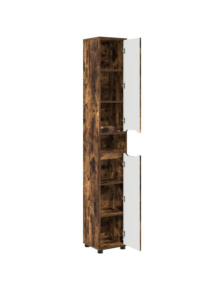 Mobile da Bagno con lo scaffale Rovere fumé 30,5 x 30 x 195 cm