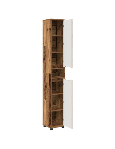 Mobile da Bagno con porta Legno vecchio 30,5 x 30 x 195 cm