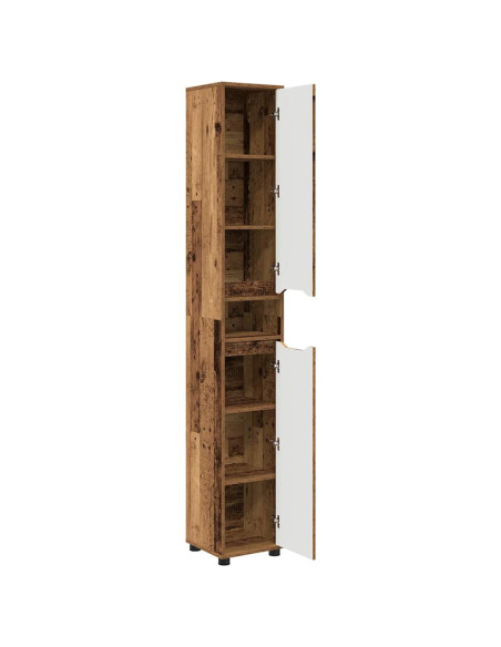 Mobile da Bagno con porta Legno vecchio 30,5 x 30 x 195 cm