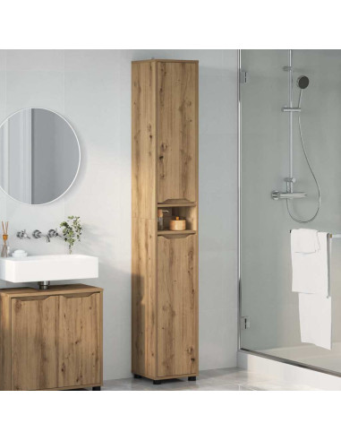 Mobile da Bagno con porta Rovere artigianale 30,5 x 30 x 195 cm