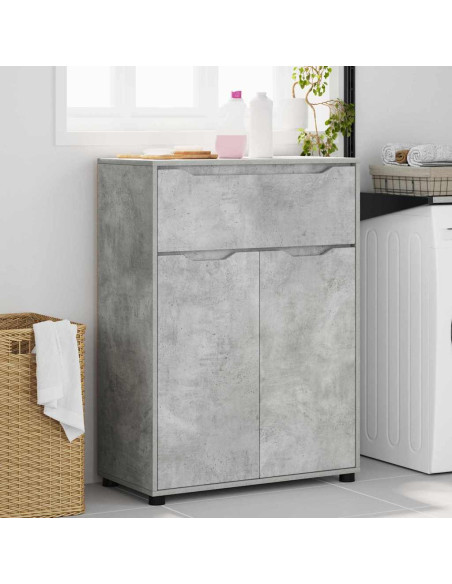 Mobile da Bagno con porta Grigio cemento 72,5 x 36,5 x 100 cm