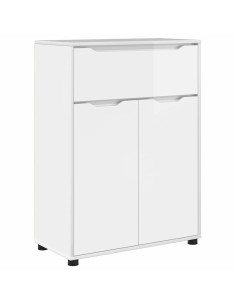 Mobile da Bagno con cassetto Bianco Lucido 72,5 x 36,5 x 100 cm 2