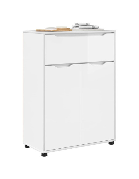 Mobile da Bagno con cassetto Bianco Lucido 72,5 x 36,5 x 100 cm